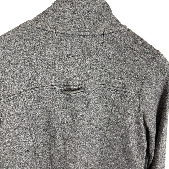 Kensie Heather Gray Terry Cloth Full Zipper Sweater Jacket Women's Small Pockets - Picture 5 of 6